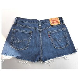 Levi's 514 Denim Shorts‎ Women's Distressed Frayed Hem Blue Size 30